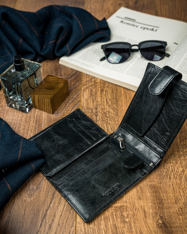 Гаманець чоловічий Pierre Andreus PW-008L-BTU BLACK Гаманець чоловічий Pierre Andreus PW-008L-BTU BLACK